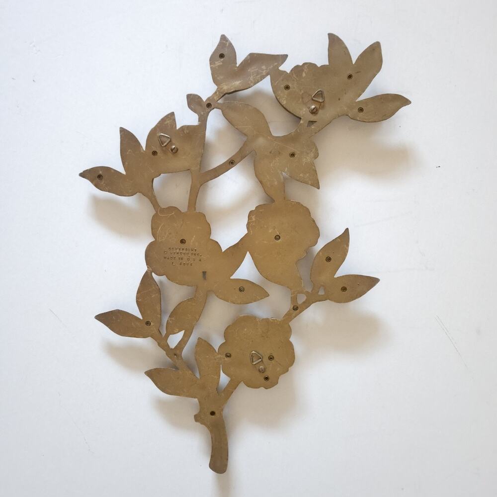 Vtg Syroco Gold Dogwood Branch Wall Plaque MCM Hollywood Regency 20"H PAIR - Picture 7 of 8